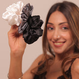 Mulberry Silk Hair Scrunchies (Pack Of 3) (22 Momme, 6A Grade) (Assorted)