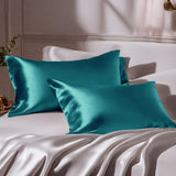 Mulberry Silk Pillow Cover - Teal Blue