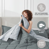 Furbo Microfiber Reversible All-Season Comforters: Soft, Durable, and Versatile, Ash grey- Pearl grey
