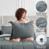 Furbo Microfiber Reversible All-Season Comforters: Soft, Durable, and Versatile, Ash grey- Pearl grey