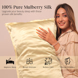 Mulberry Silk Pillow Cover - Champagne Gold
