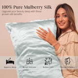 Mulberry Silk Pillow Cover - Sterling Silver