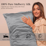 Mulberry Silk Pillow Cover - Charcoal Grey