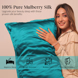Mulberry Silk Pillow Cover - Teal Blue