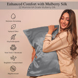 Mulberry Silk Pillow Cover - Charcoal Grey