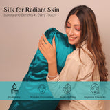 Mulberry Silk Pillow Cover - Teal Blue