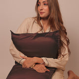 Mulberry Silk Pillow Cover & Scrunchy Pack Of 2 - Brown