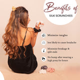 Mulberry Silk Hair Scrunchies (Pack Of 2) (22 Momme, 6A Grade) (Assorted)