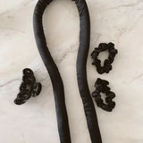 Mulberry Silk Heatless Hair Styling Curling Rod With Scrunchies & Clutcher Pack Of 4