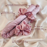 Mulberry Silk Heatless Hair Styling Curling Rod With Scrunchies & Clutcher Pack Of 4
