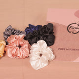 Mulberry Silk Hair Scrunchies (Pack Of 1) (22 Momme, 6A Grade) (Assorted)