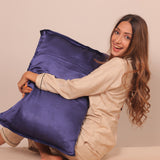 Mulberry Silk Pillow Cover & Scrunchy Pack Of 2 -  Sapphire Blue
