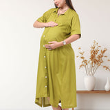 Lime Green Ankle Length Maternity Dress