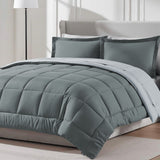 Furbo Microfiber Reversible All-Season Comforters: Soft, Durable, and Versatile, Ash grey- Pearl grey