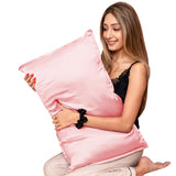 Mulberry Silk Pillow Cover & Scrunchy Pack Of 2 - Blush Pink