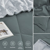 Furbo Microfiber Reversible All-Season Comforters: Soft, Durable, and Versatile, Ash grey- Pearl grey