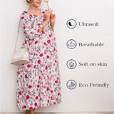 Maternity A-Line Dress | White~ Red