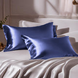 Mulberry Silk Pillow Cover & Scrunchy Pack Of 2 -  Sapphire Blue