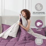 Furbo Microfiber Reversible All-Season Comforters: Soft, Durable, and Versatile, Plum-Vanila