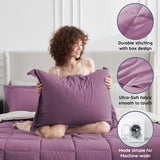 Furbo Microfiber Reversible All-Season Comforters: Soft, Durable, and Versatile, Plum-Vanila