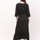 Women's Black Ankle Length Maternity Dress