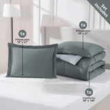 Furbo Microfiber Reversible All-Season Comforters: Soft, Durable, and Versatile, Ash grey- Pearl grey