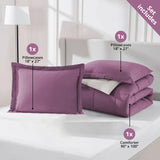 Furbo Microfiber Reversible All-Season Comforters: Soft, Durable, and Versatile, Plum-Vanila