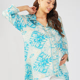 Stylish Maternity shirt, Lake blue