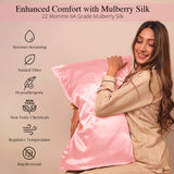 Mulberry Silk Pillow Cover & Scrunchy Pack Of 2 - Blush Pink