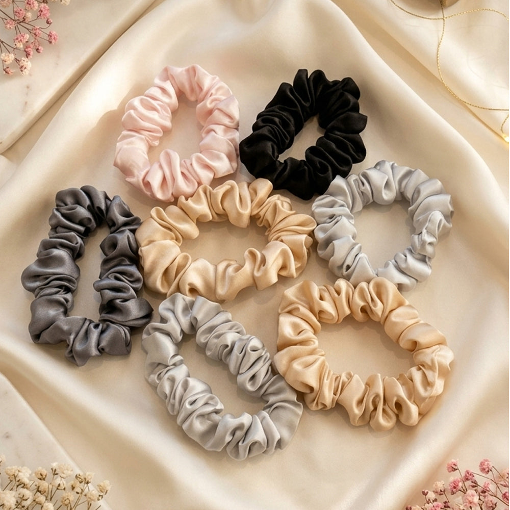Mulberry Silk Hair Scrunchies (22 Momme, 6A Grade) (Assorted)