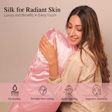 Mulberry Silk Pillow Cover & Scrunchy Pack Of 2 - Blush Pink