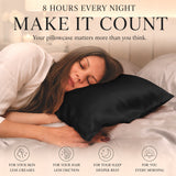 Mulberry Silk Pillow Cover & Scrunchy Pack Of 2 - Black