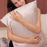 Mulberry Silk Pillow Cover - Sterling Silver