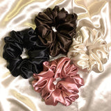Mulberry Silk Hair Scrunchies (Pack Of 3) (22 Momme, 6A Grade) (Assorted)